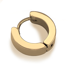 Stainless Steel Hoop Earrings-Gold